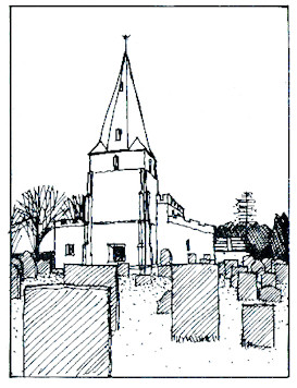 Sketch of Old Brampton Church
